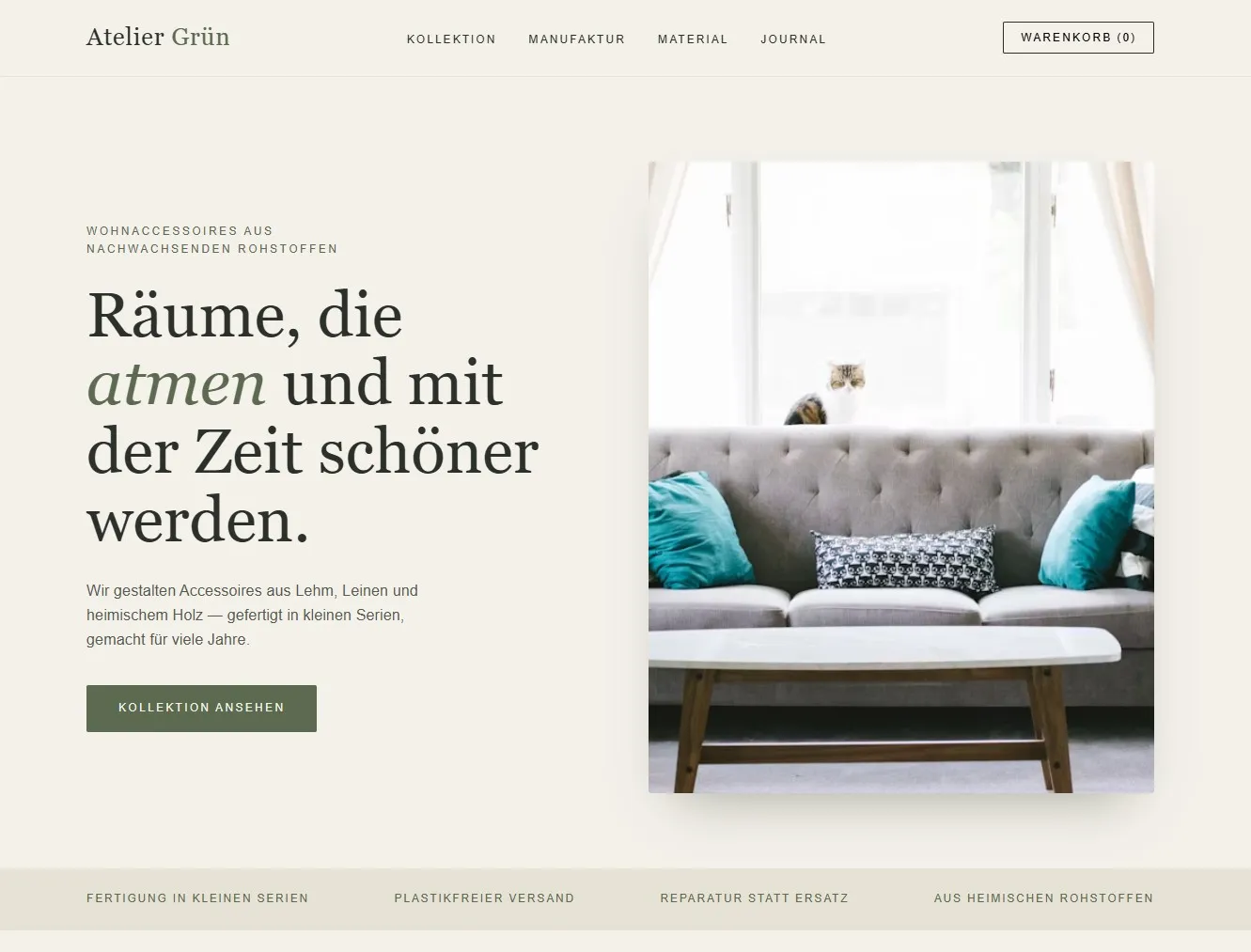 Onlineshop Atelier Grün