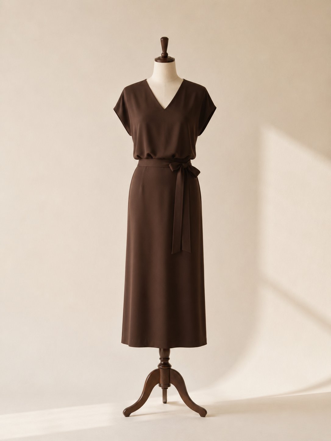 Midikleid in Dunkelbraun