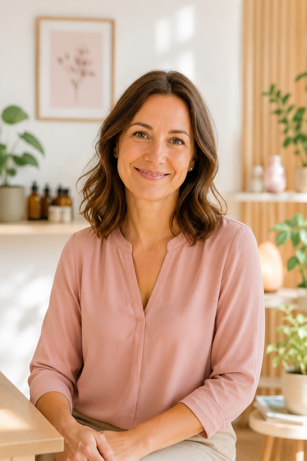 Heilpraktikerin Johanna Behrens in ihrer hellen Praxis